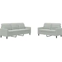 Syfax Ensemble de canapés 2 pcs avec coussins Gris clair Velours