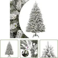 The Living Store Sapin de Noël artificiel pliable enneigé 180 cm