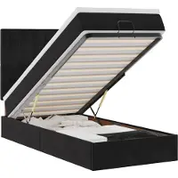vidaXL Ottoman-lit avec matelas & LEDs Noir 100x200 cm Velours
