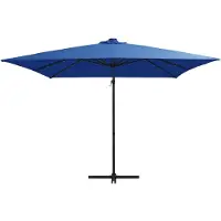 Syfax Parasol de jardin en porte-à-faux lumières LED et mât en acier