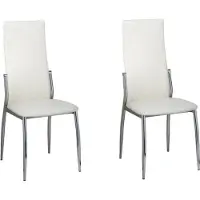 Syfax Chaises à manger lot de 2 blanc similicuir