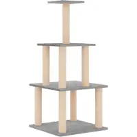 Syfax Arbre à chat avec griffoirs en sisal gris clair 111 cm
