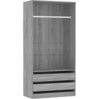 Syfax Garde-robe Sonoma gris 100x50x200 cm Bois d'ingénierie