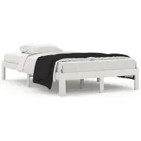 Syfax Cadre de lit sans matelas blanc bois de pin massif 120x200 cm