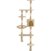 Syfax Arbre à chat avec griffoirs en sisal Montage mural 194 cm Beige