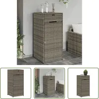 The Living Store Armoire de jardin Gris 55x55x111 cm Poly rotin
