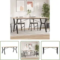 The Living Store Table de salle à manger piétement en Y 180x90x75 cm pin massif et fonte