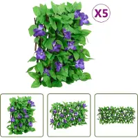 The Living Store Treillis avec lierre artificiel 5 pcs. Extensible 180x20 cm