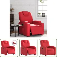 The Living Store Fauteuil relax électrique rouge similicuir