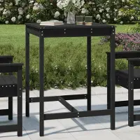 Prolenta Maison Exclusive - Table de jardin noire 82,5 x 82,5 x 110 cm en bois massif de pin