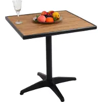 Mendler Table De Jardin Hwc-J95, Table De Balcon Table De Bistrot, Gastronomie Aluminium Aspect Bois Noir, Teak
