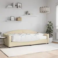 Prolenta Maison Exclusive - Lit de jour avec matelas, couleur crème, 90 x 200 cm, tissu
