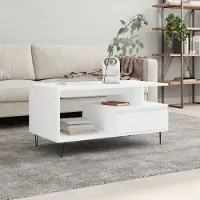 Prolenta Maison Exclusive - Table basse blanche 90x49x45 cm Matériau dérivé du bois
