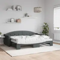 Prolenta Maison Exclusive - Canapé-lit convertible avec matelas gris foncé 80 x 200 cm en tissu
