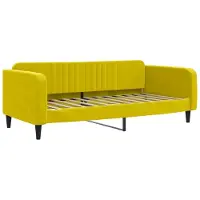 Syfax Lit de repos sans matelas jaune 100x200 cm velours