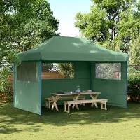 Prolenta Maison Exclusive - Tente de réception pliable Pop-Up avec 3 panneaux latéraux, vert