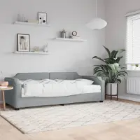 Prolenta Maison Exclusive - Lit de jour avec matelas, gris clair, 90 x 190 cm, tissu