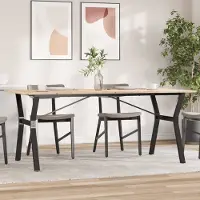 Prolenta Maison Exclusive - Table à manger cadre en Y 180x90x75 cm bois de pin massif acier