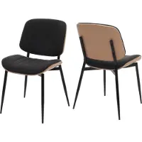 Mendler Lot de 2 chaises de salle à manger HWC-O44, chaise de cuisine, tissu en bois courbé (370g/m²) Öko-Tex MVG naturel, gris foncé