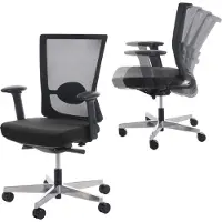 Mendler Chaise de bureau MERRYFAIR Forte, fauteuil de bureau, chaise pitovante ergonomique noir