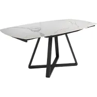 ANGEL CERDA SL Angel Cerdá Table de salle à manger extensible baril ovale marbre porcelaine acier noir 1096