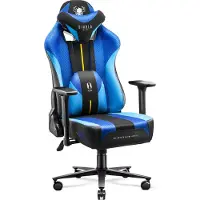 Diablo X-Player Gaming Chair Office Chair Fabric 3D Armrests Ergonomic Design Neck/Lumbar Cushion Frost black King Size XL