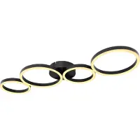 Globo Lighting Plafonnier métal noir mat, LED