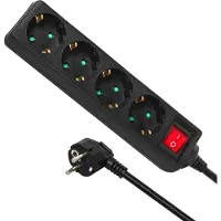 Macleans Multiprise avec interrupteur marche/arrêt Schuko protection enfants 4x 3m