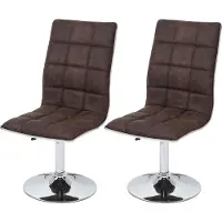 Mendler 2x chaise de salle à manger HWC-C41, fauteuil, tissu vintage marron foncé