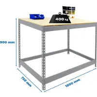 Simon Rack Établi SIMONWORK BASIC 1 silber 180,0 x 75,0 x 90,0 cm