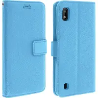 Avizar Housse Samsung Galaxy A10 Etui Portefeuille Porte-carte Support Vidéo bleu
