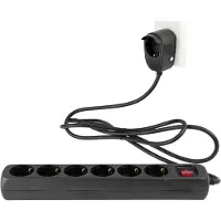 REV Multiprise 6+1x 2m noir Powersplit