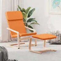 Prolenta Maison Exclusive - Fauteuil de détente avec repose-pieds, tissu jaune foncé