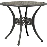 Syfax Table de jardin bronze Ø90x75 cm aluminium coulé