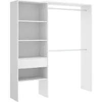 Dmora Fauno - Grande Armoire, 160x187h cm Blanc, 3 Étagères