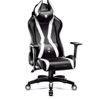 Diablo X-Horn Gaming Chair Office Chair 3D Armrests Ergonomic Design Neck/Lumbar Cushion Imitation Leather Rocking Function Normal Size Black and White