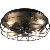 TRIO Trondheim -tuuletinvalaisin 48 cm, 4 x E27, mattamusta