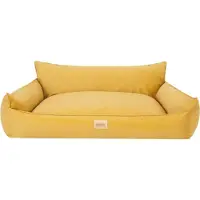 HOBBYDOG Lit orthopédique pour chien JOKER lit chien canapé couchage corbeille matelas lit animal XXXL 132x106 cm jaune velours