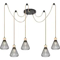 Rabalux E27 5x40W lampe suspendue araignée noir 3150 Farfalle