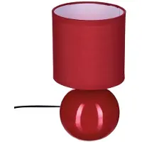 Atmosphera Lampe de nuit blanche Boule, éclairage décoratif avec abat-jour et socle en céramique E14