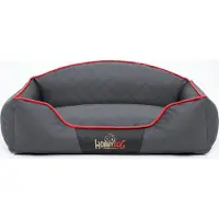 HOBBYDOG Coussin pour chien Lit pour chien Panier pour chien Canapé pour chien animal domestique Lavable - Elite - 84 x 65 x 28 cm [Taille : XL] - Gris avec Noir