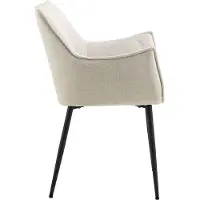 Ebuy24 Bonita chaise de salle à manger avec accoudoirs tissu beige.