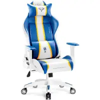 Diablo X-One 2.0 Gaming Chair Office Chair Accoudoirs réglables Design ergonomique Coussin cou/lombaire King Size Aqua Blue / Blue