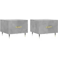 Syfax Tables basses 2 pcs gris béton 50x50x40 cm bois d'ingénierie