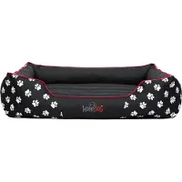 HOBBYDOG Lit pour chien Couchage Coussin pour chien - Prestige - 110 x 90 x 25 cm [Taille : XXL] - Noir avec pattes
