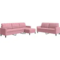 Syfax Ensemble de canapés 3 pcs avec coussins Rose Velours