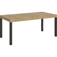 Itamoby Table Extensible 200/304X90 Cm Everyday Chêne Naturel Avec Pieds Anthracite