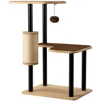 Fudajo Arbre à gratter en métal, dimensions 40 x 29,5 x 60 cm, avec sisal. Meuble à gratter avec panneau à gratter, arbre à chat avec une grande surface de repos et un design moderne