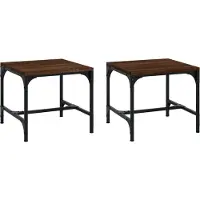 vidaXL Tables d'appoint 2 pcs. Chêne brun 40x40x35 cm Bois composite
