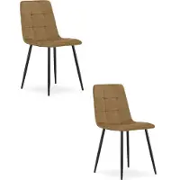 Leobert Chaise KARA - velours brun / pieds noirs x 2
